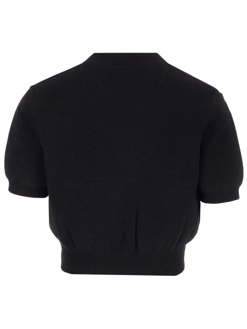 Alexander Wang Embossed Logo Ribbed Ss Tee