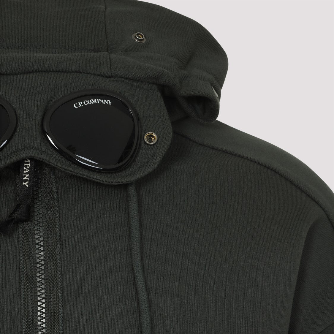 C.P. Company Open Grey Cotton Hoodie