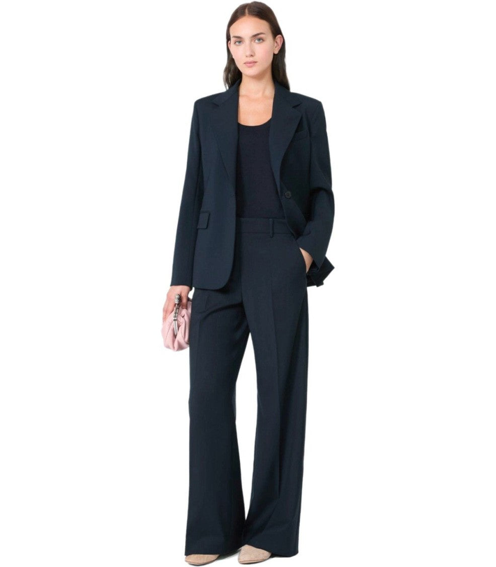 Max Mara Lamine Blue Single-Breasted Blazer
