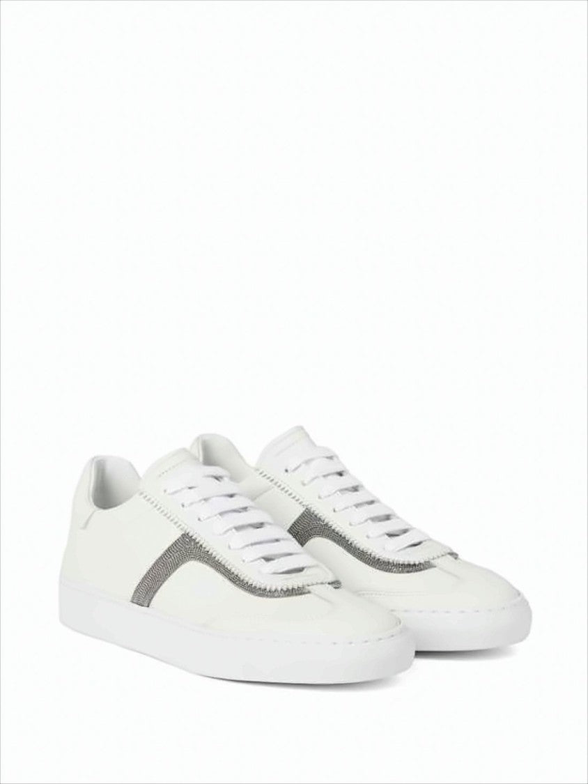 Brunello Cucinelli Low-Top Sneakers With Textured Grey Accents