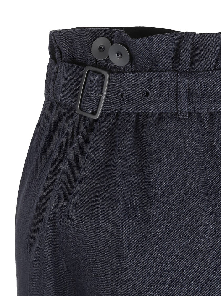 Max Mara High-Waisted Wide-Leg Trousers With Belt