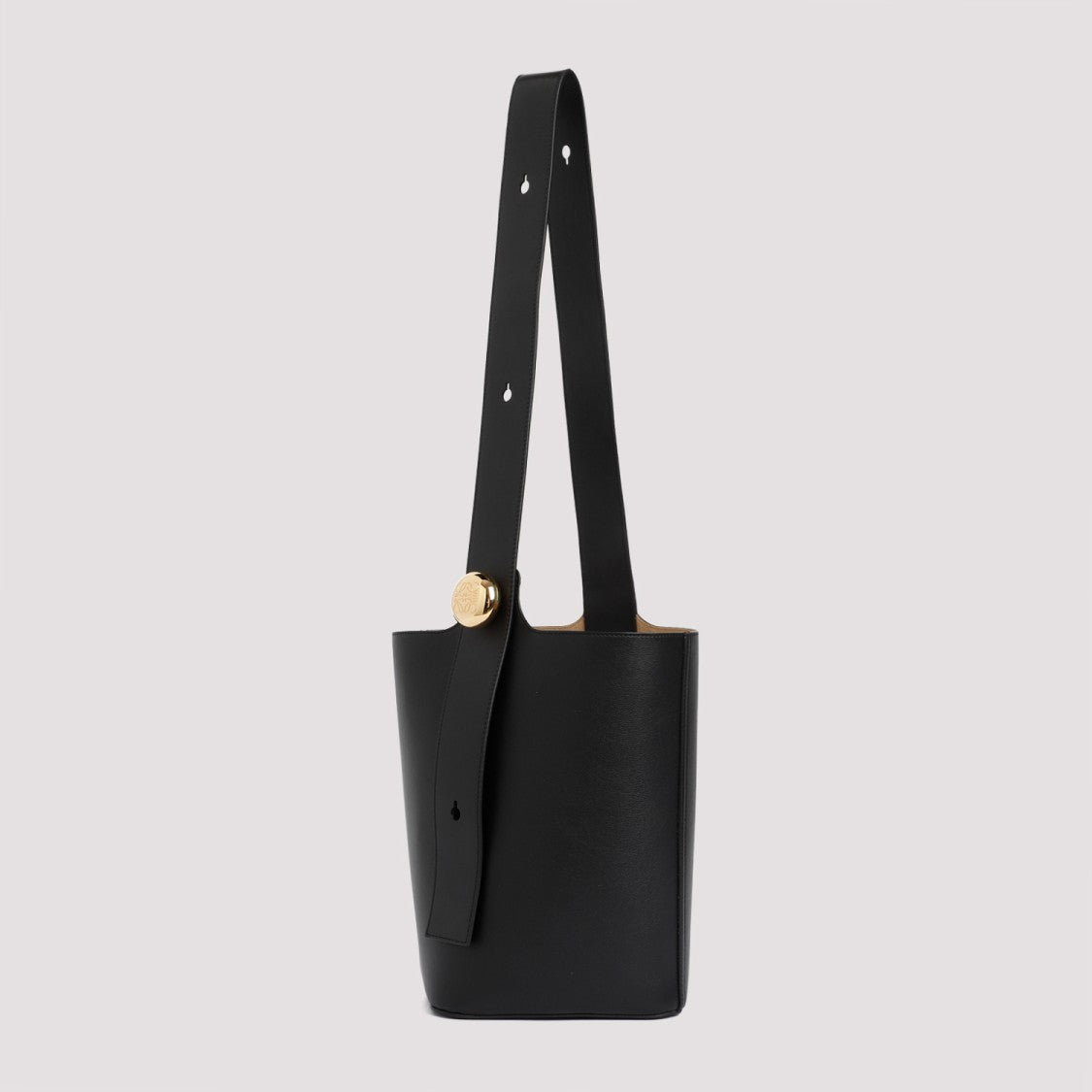 Loewe Black Calf Skin Pebble Bucket Medium Shoulder Bag