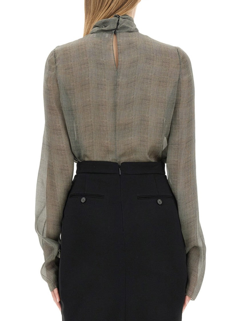 Saint Laurent Silk Charmeuse Turtleneck Blouse