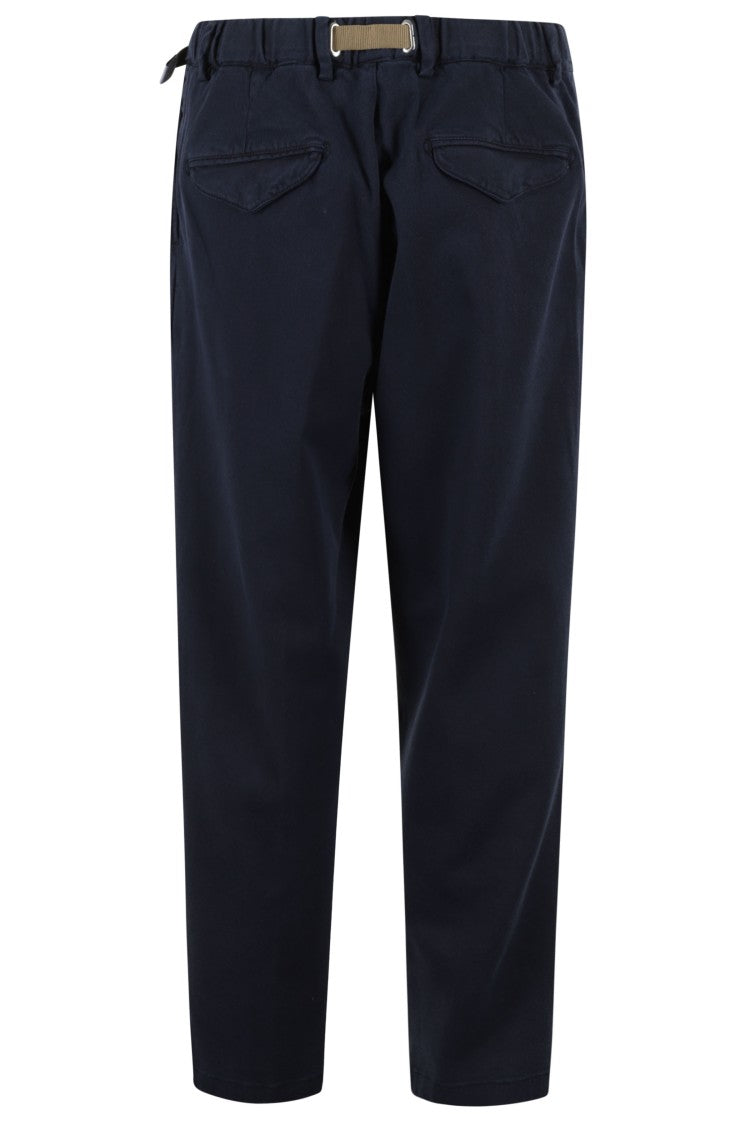 White Sand Tailored Trousers With Front Pleats