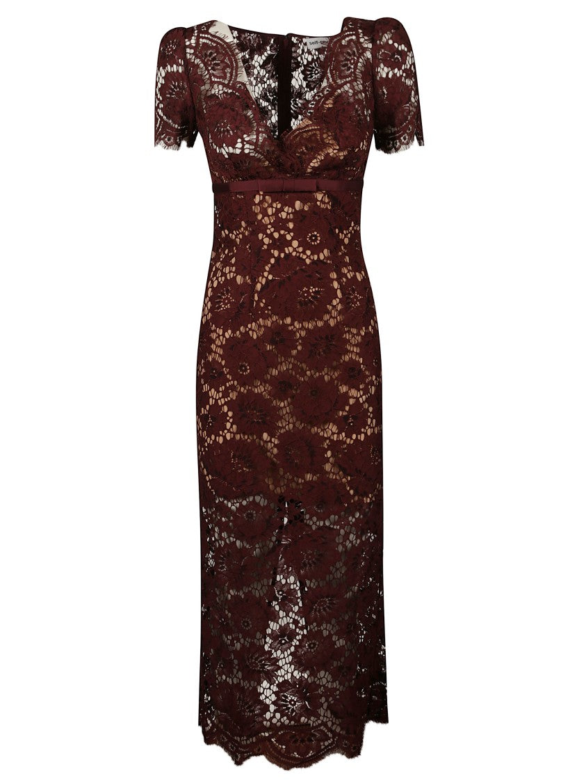 Self-Portrait Floral Lace Midi Dress