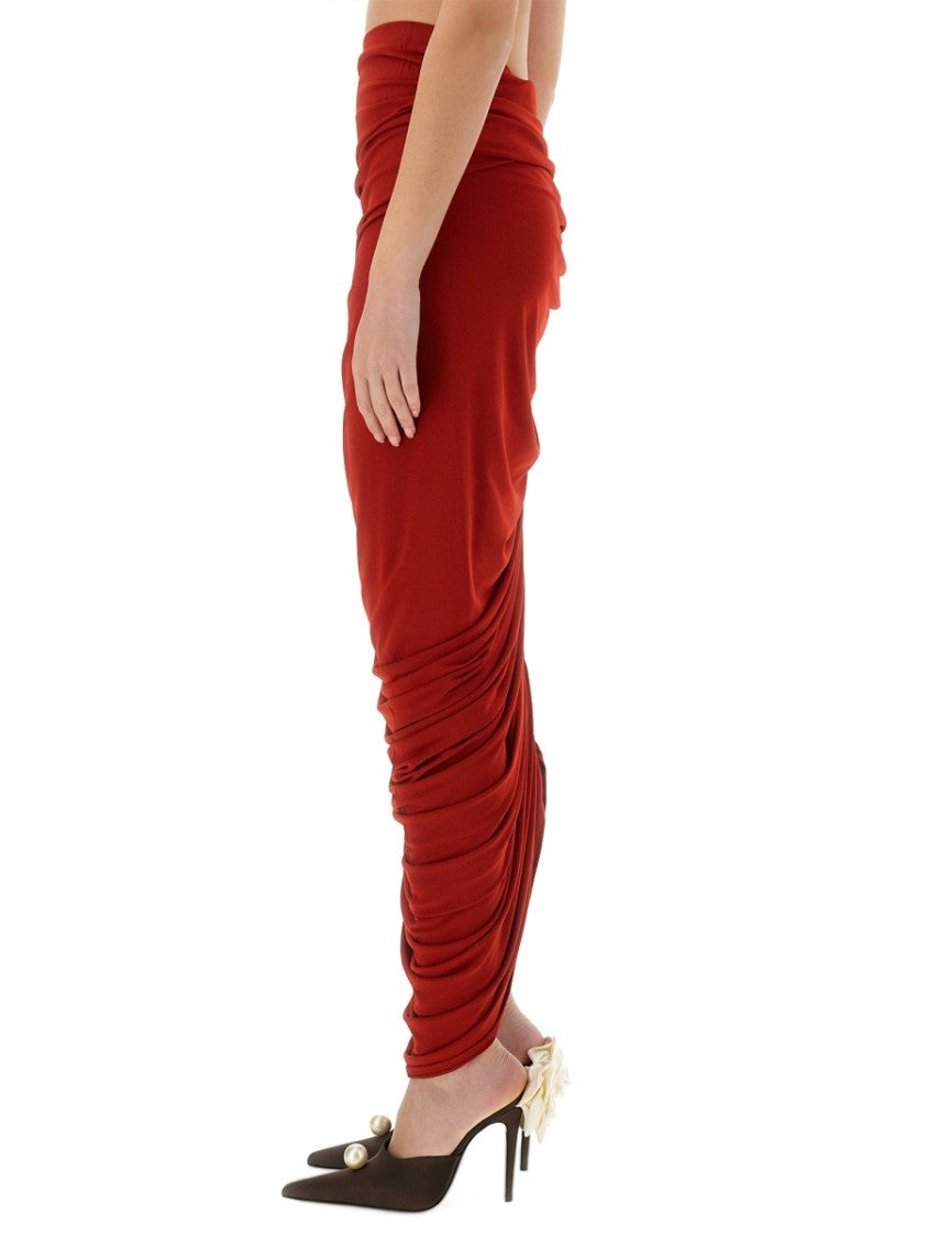 Magda Butrym Draped Midi Skirt With Intricate Ruching