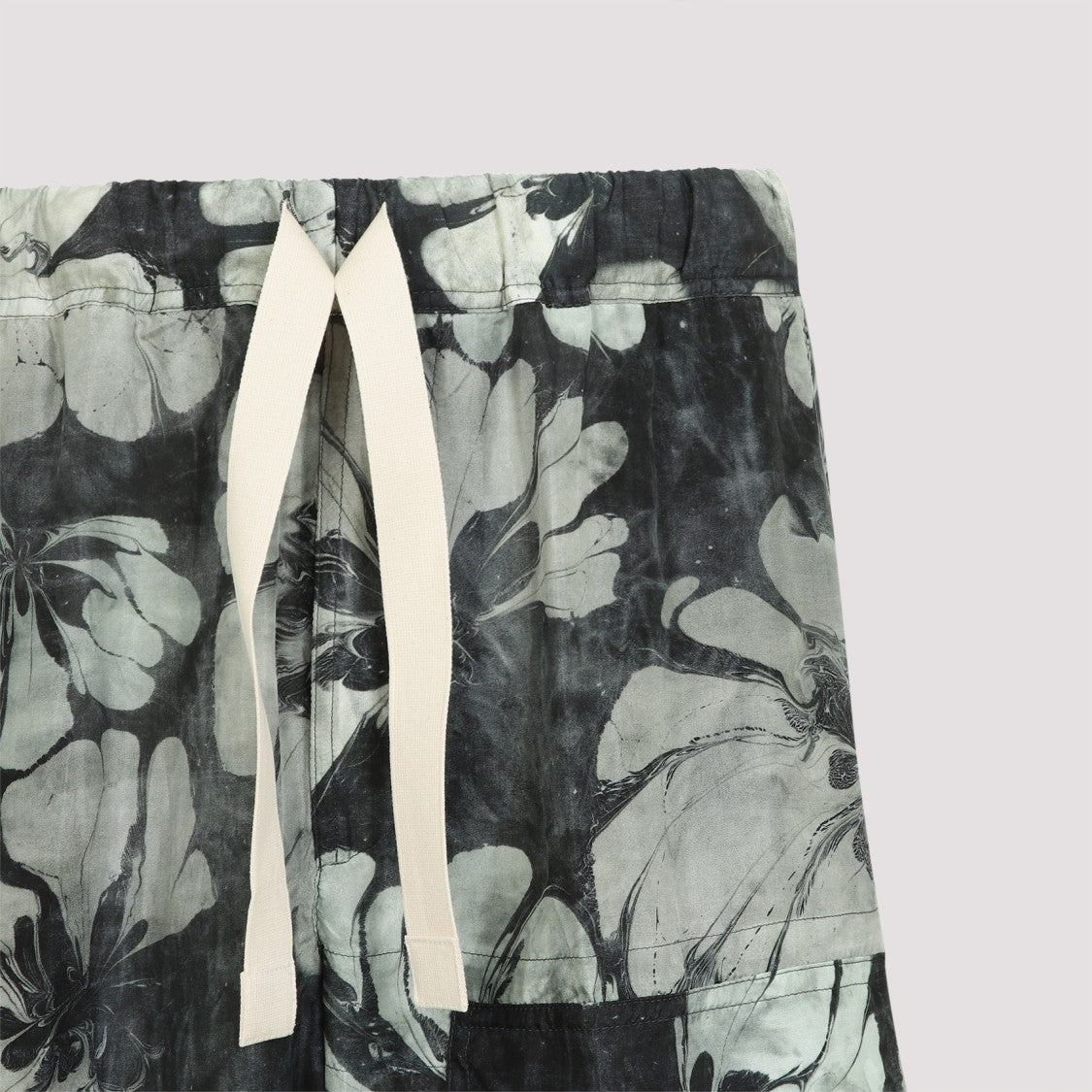 Dries Van Noten Pannoch Green Silk Pants