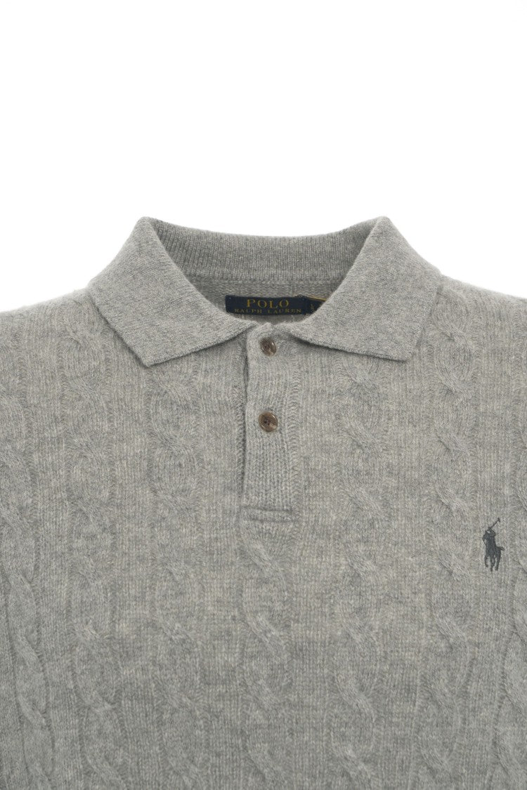 Polo Ralph Lauren Cable Knit Sweater With Polo Neck