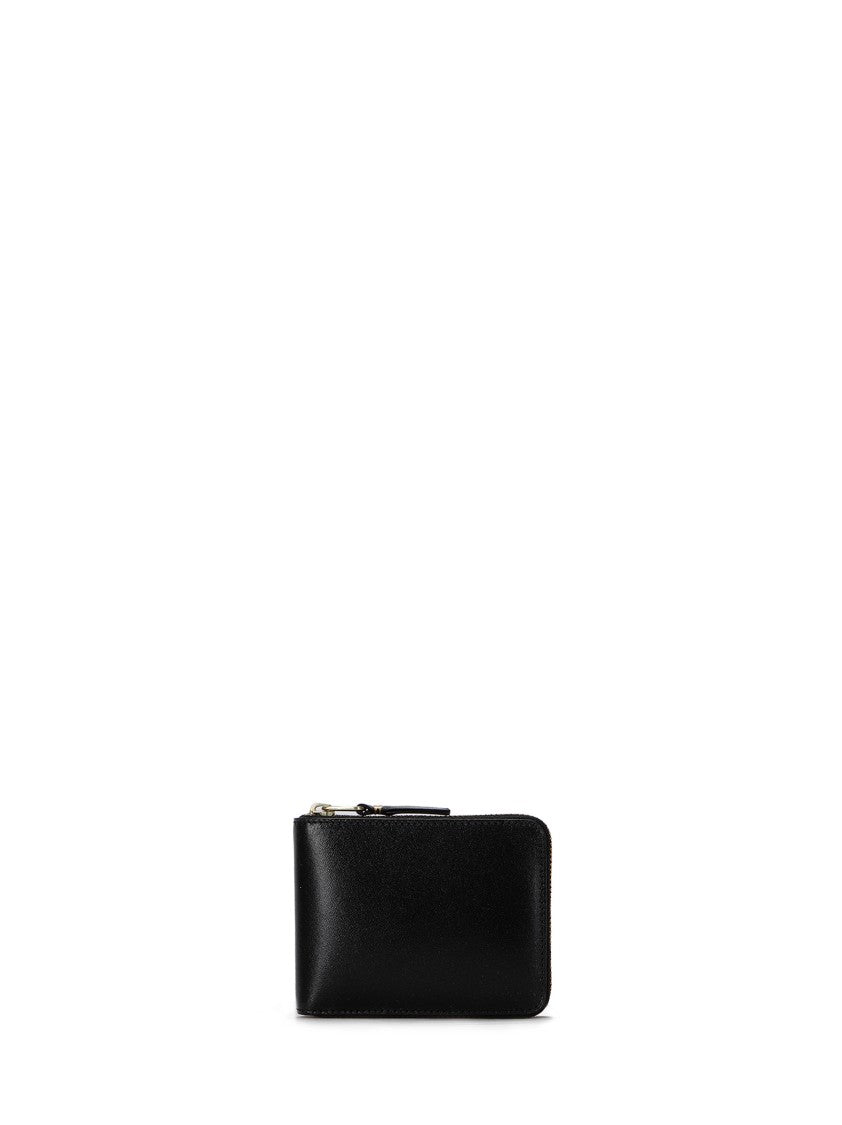 Comme Des Garçons Black Wallet With Gold Zip