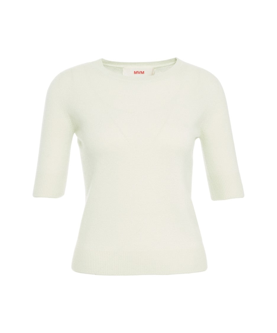 Mvm Timeless Green Sweater With Ribbed Cuffs