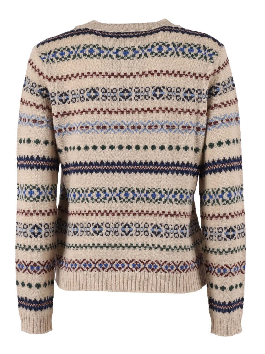 Max Mara Knit Sweater With Horizontal Patterned Stripes