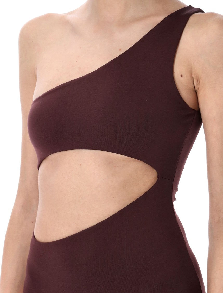 Magda Butrym One Shoulder Whole Rose Swimsuit