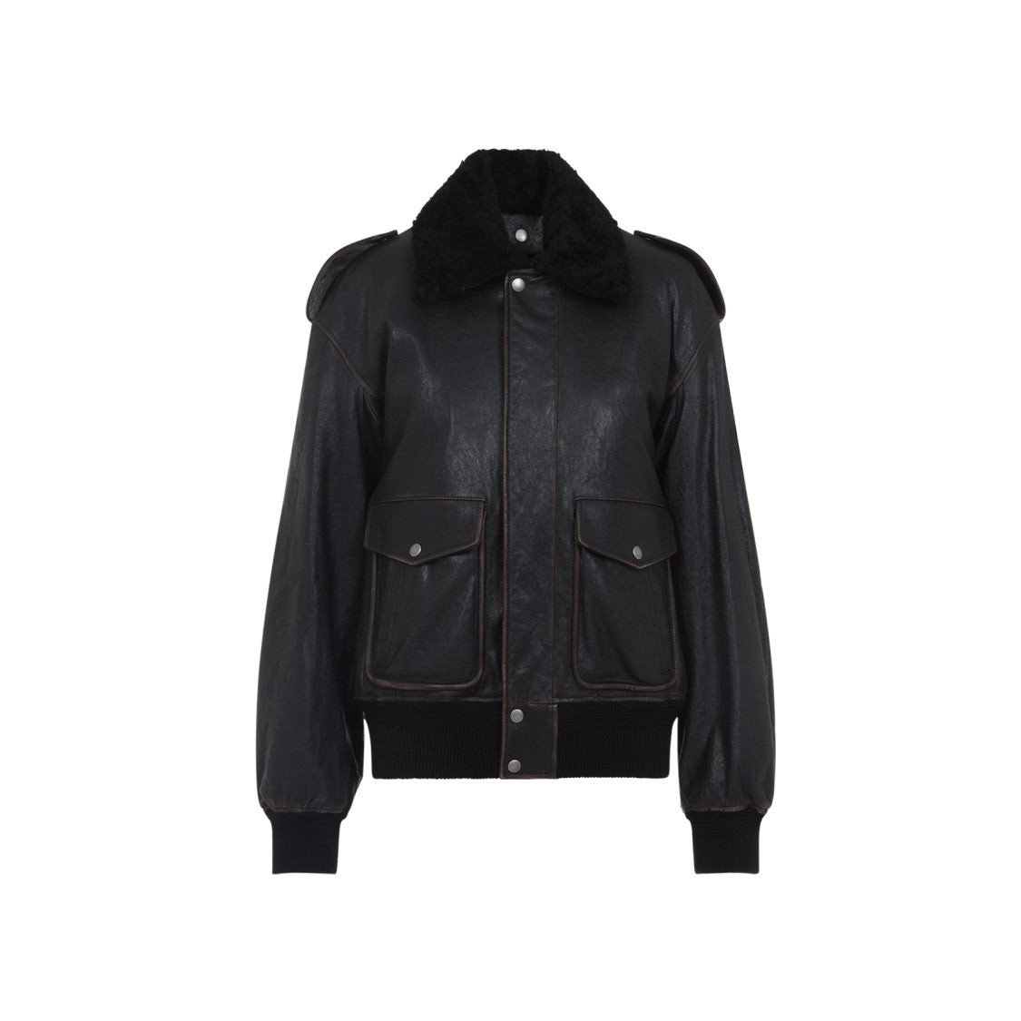 Saint Laurent Lamb Leather And Fur Jacket