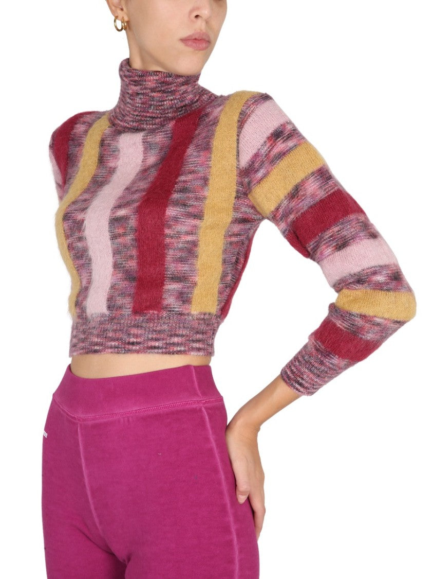 Dsquared2 High Neck Cropped Shirt