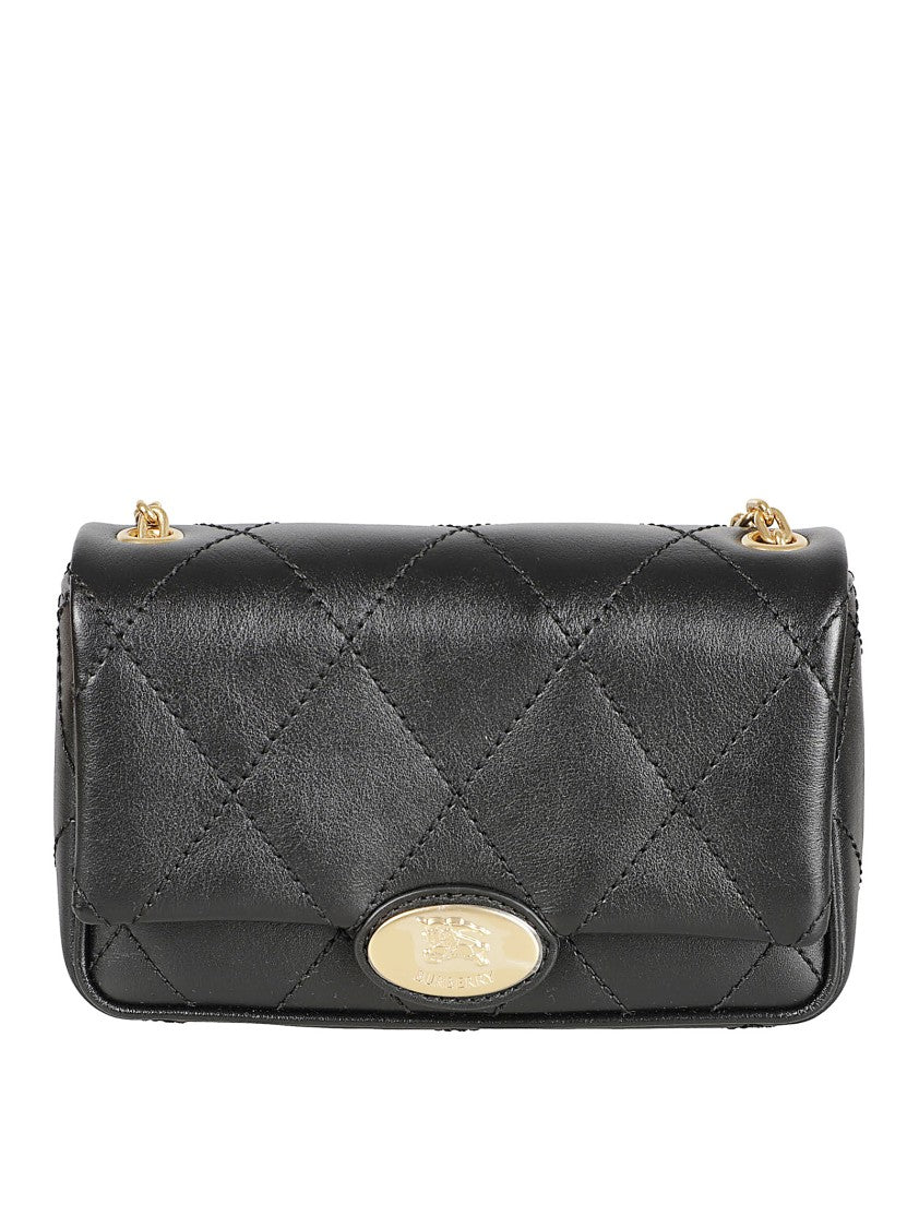 Burberry Quilted Leather Handbag With Equestrian Engraving