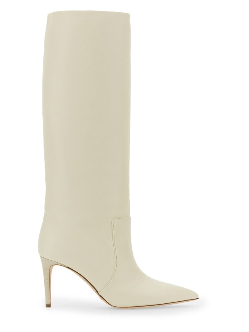 Paris Texas Knee-High Leather Boots With Pointed Toe