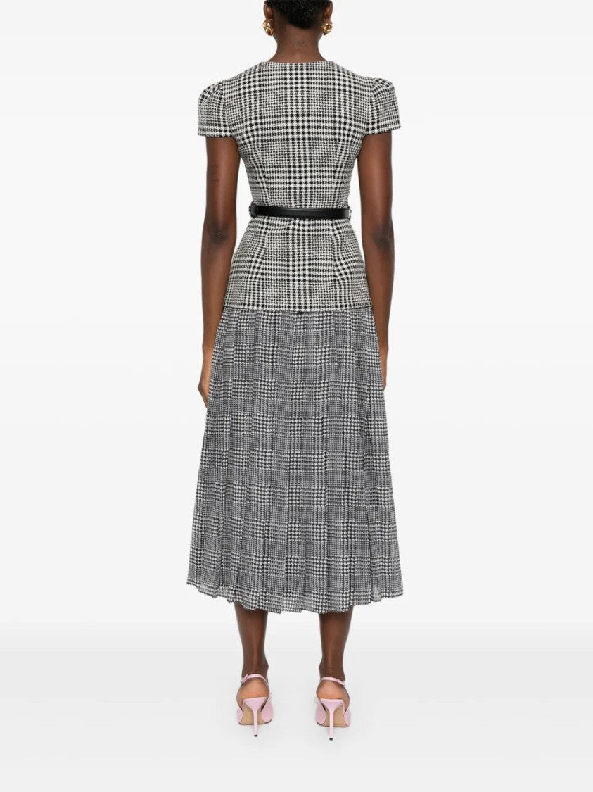 Self-Portrait Houndstooth Midi Dress