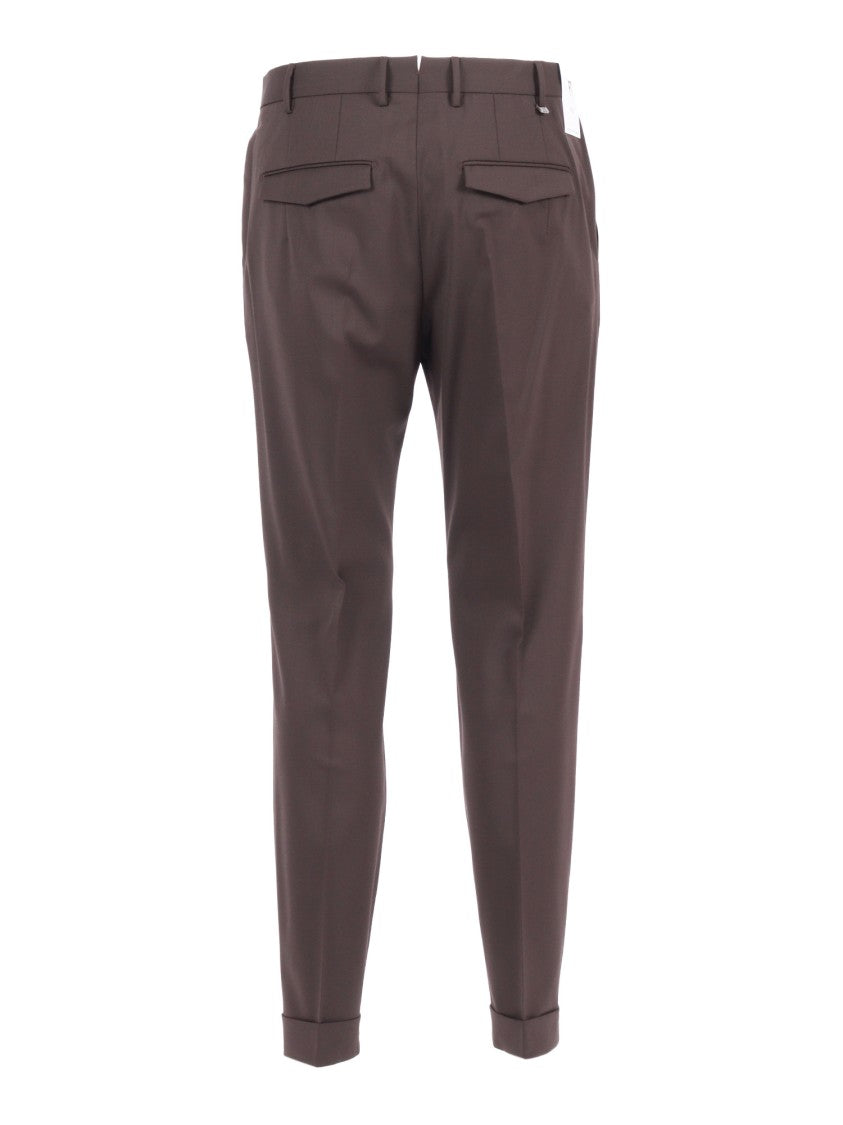 Pt01 Tailored Trousers With Single Pleat And Flap Pockets
