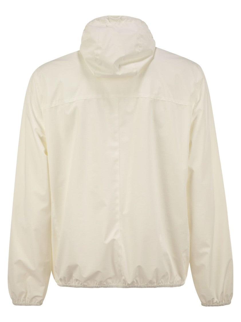 Brunello Cucinelli Membranated Nylon Jacket With Logo And Hood