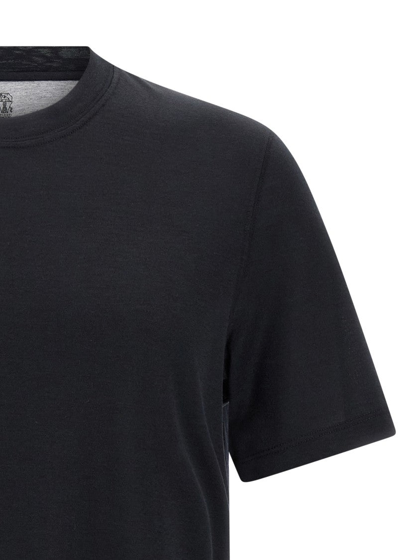 Brunello Cucinelli Silk And Cotton Blend Crew Neck T-Shirt