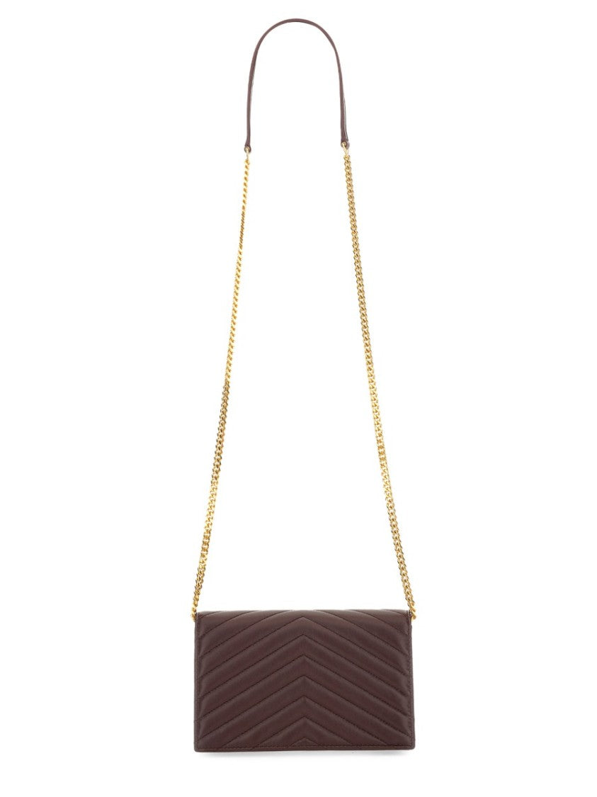 Saint Laurent "Envelope Cassandre" Wallet With Chain