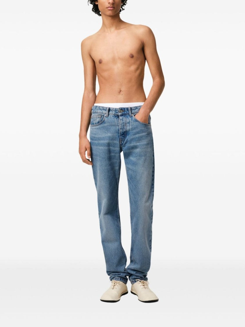 Ami Indigo Cotton Slim Jeans