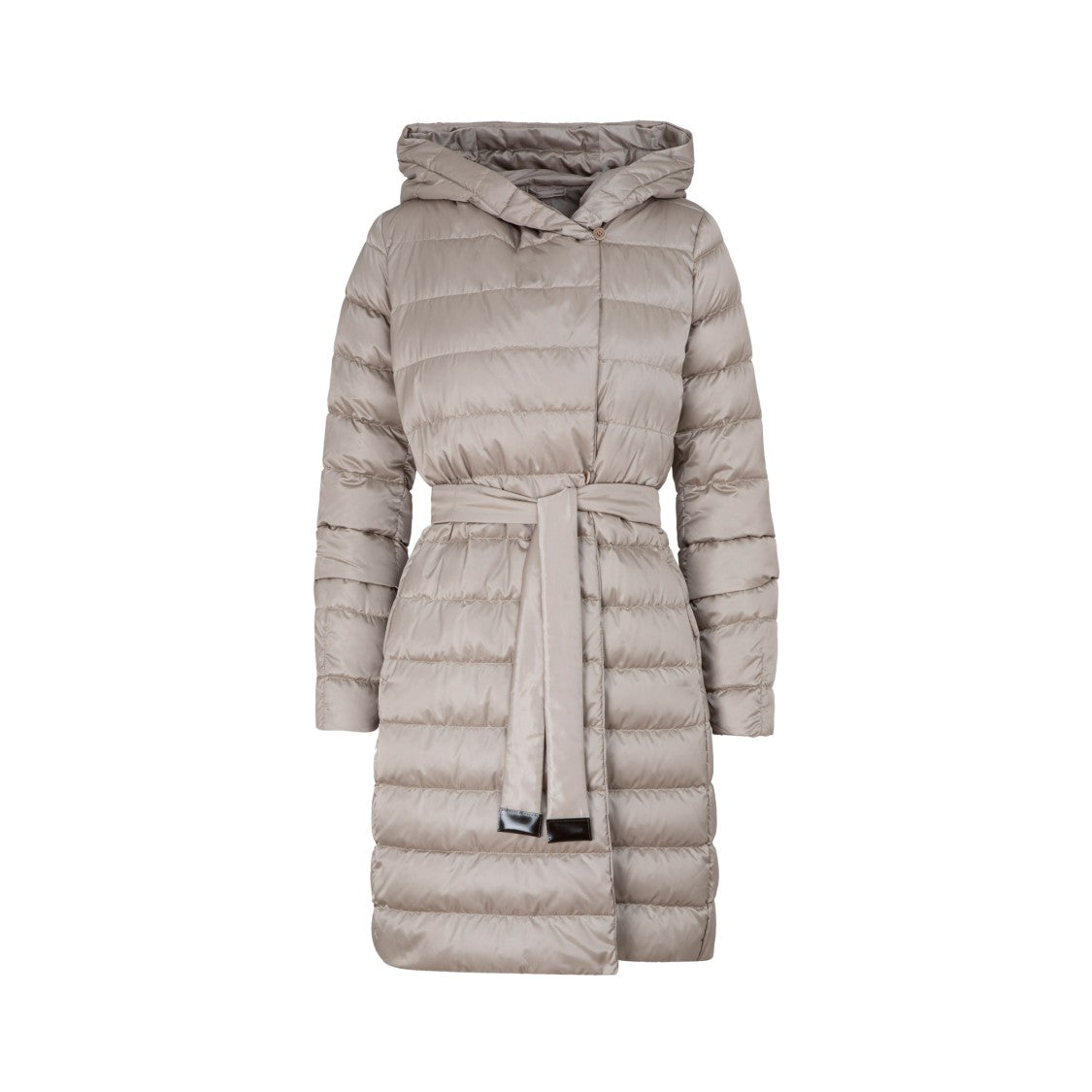 Max Mara Long Puffer Jacket With Iridescent Satin Finish