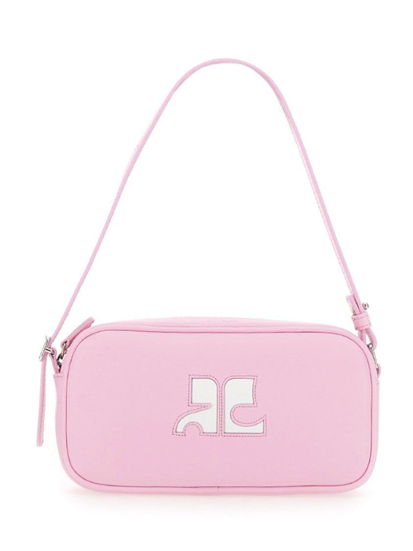 Courrèges Rectangular Cowhide Leather Shoulder Bag With Adjustable Strap