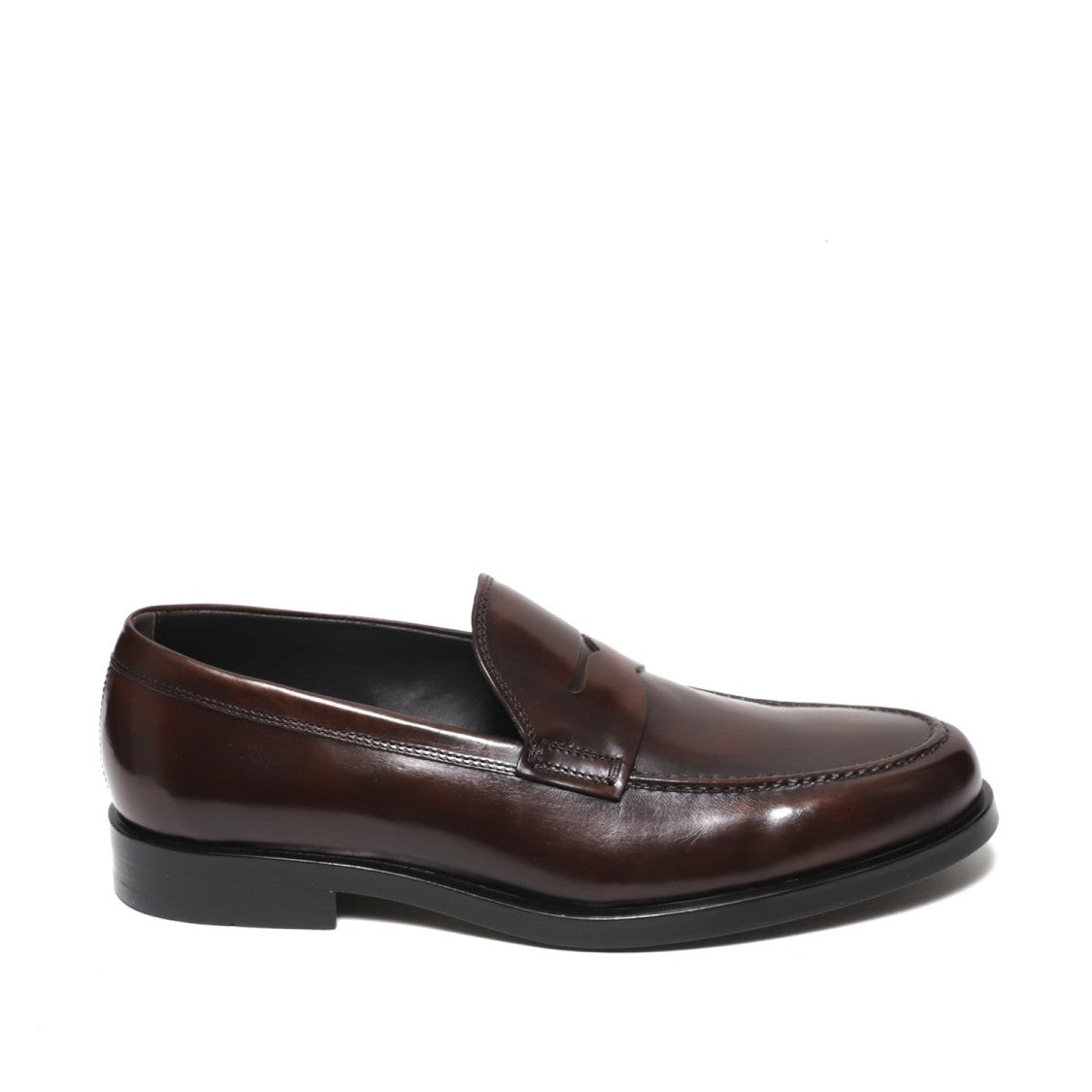 Rossano Bisconti Moccasin With Mask In Soft Antiqued Brown Leather