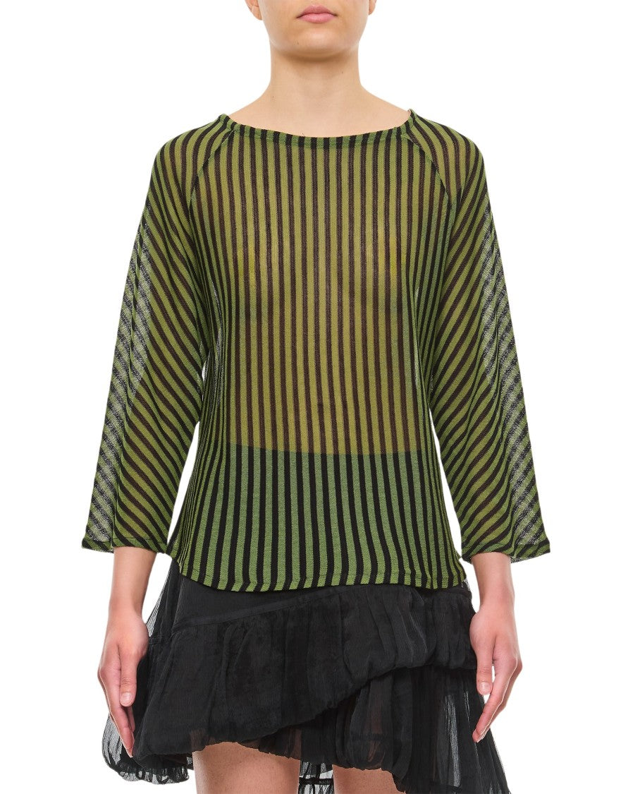 Vitelli Linen Cotton And Wool Raglan Sweater