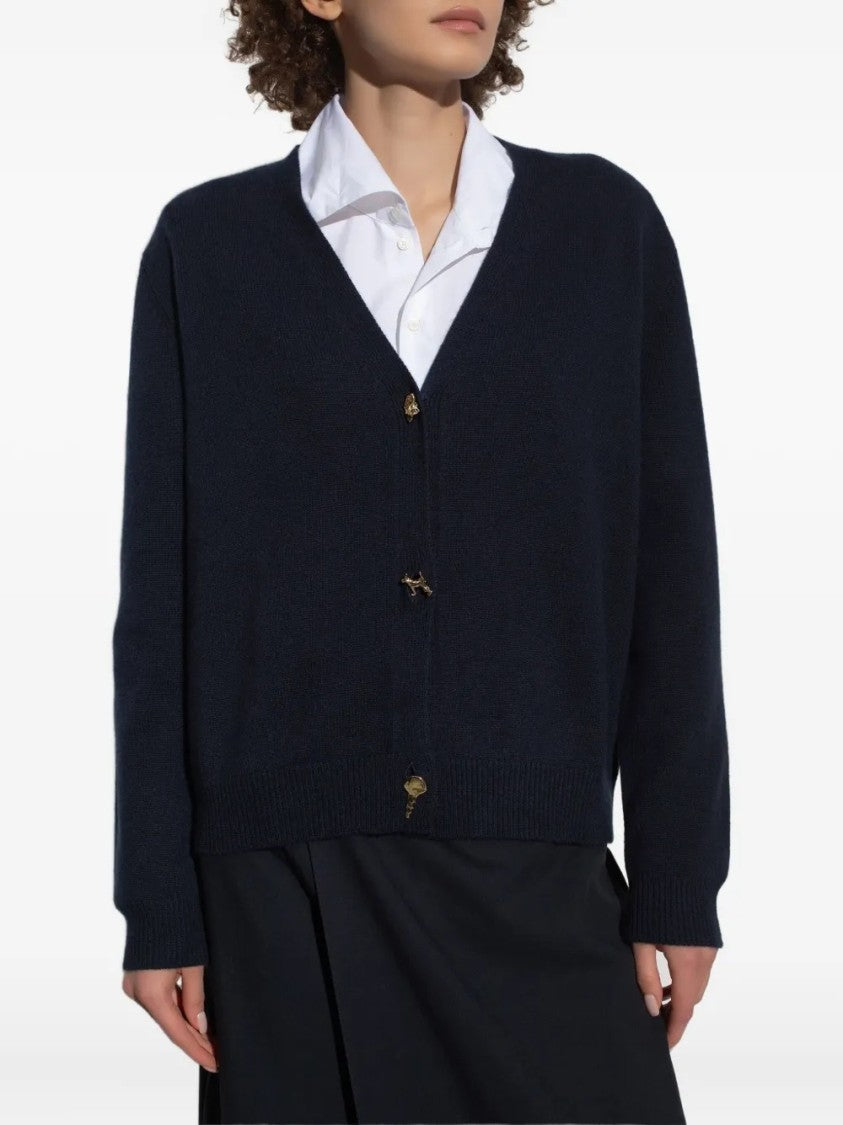 Fabiana Filippi Deep V-Neck Cardigan With Decorative Buttons