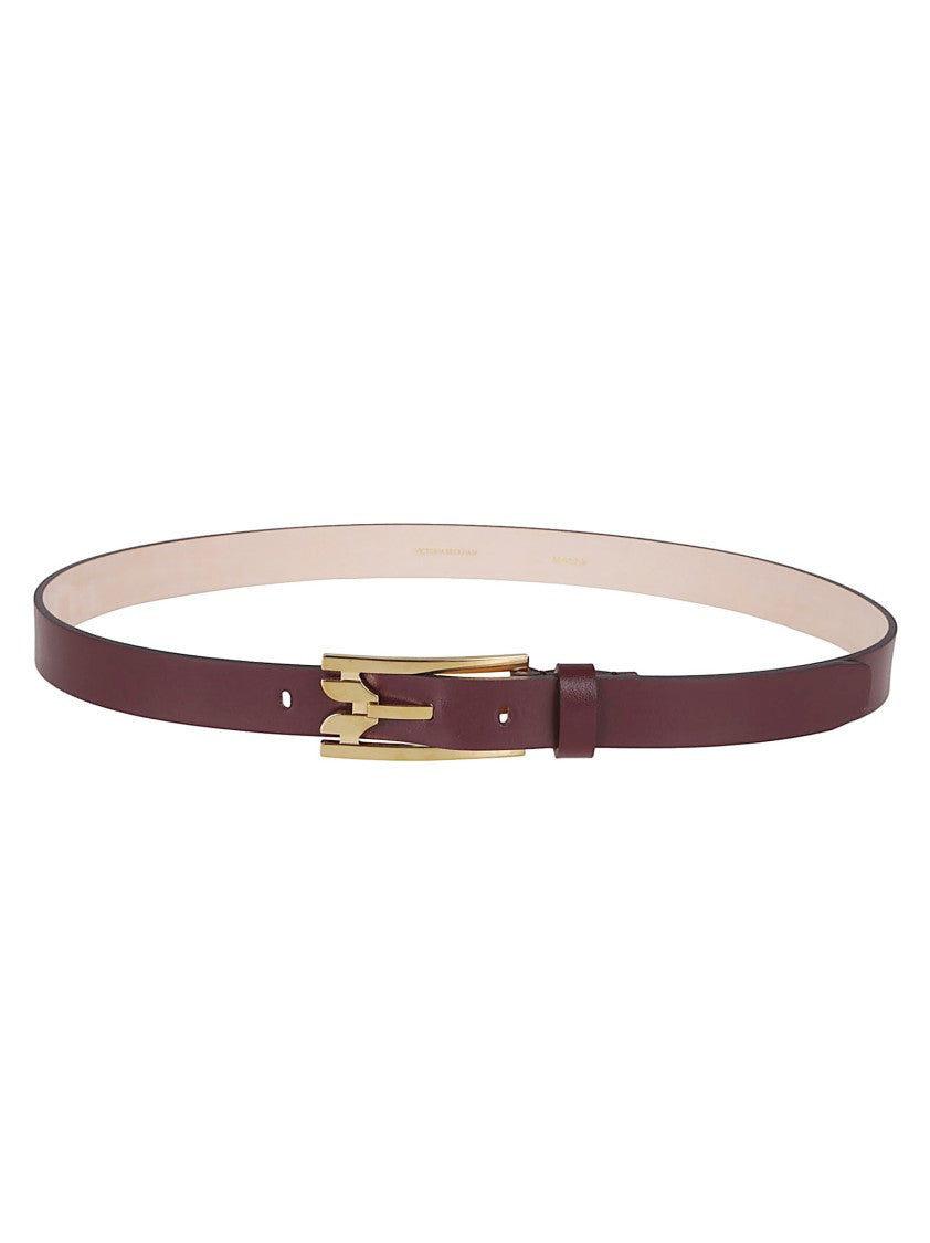 Victoria Beckham Deep Burgundy Calf Leather Belt