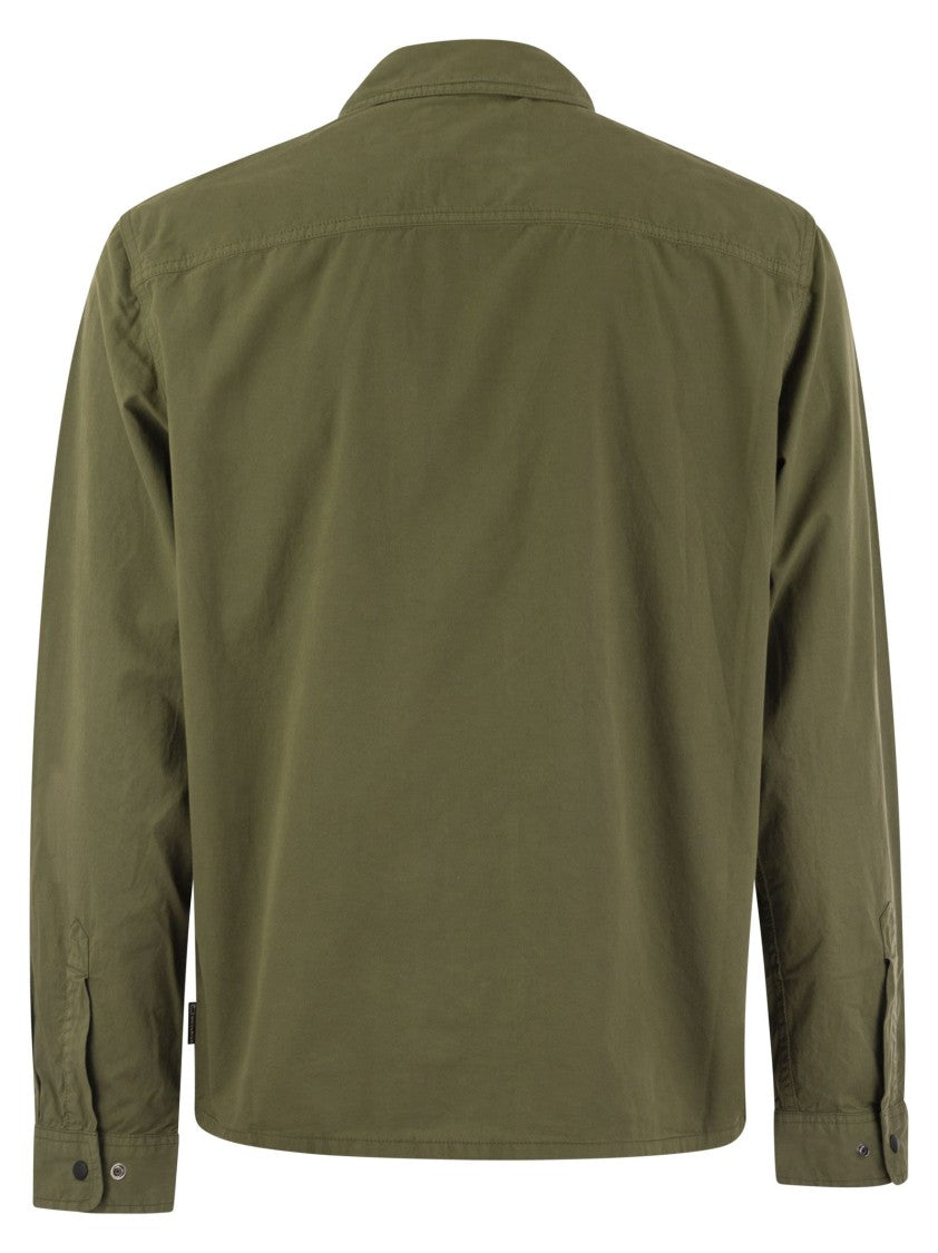 Woolrich Garment-Dyed Shirt Jacket In Pure Cotton