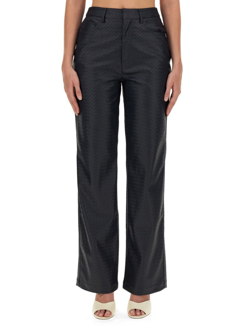 Rotate Straight Leg Pants With Textured Finish