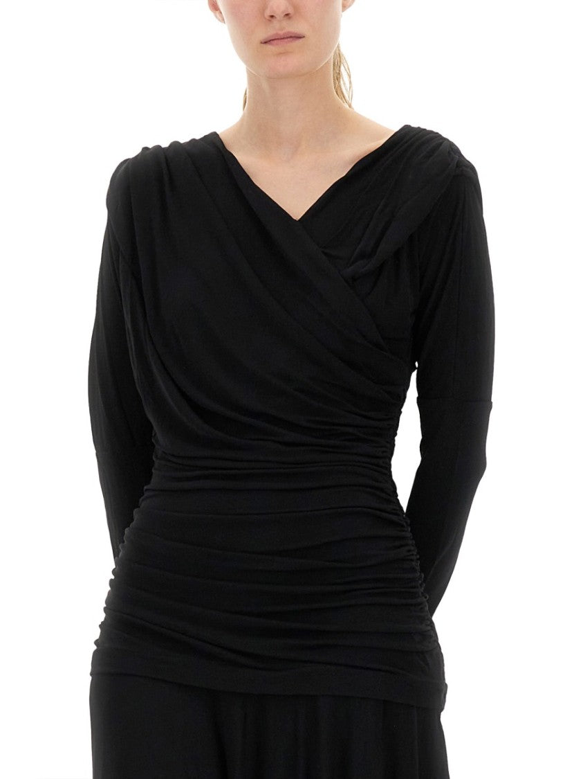 Ganni Gathered Midi Dress