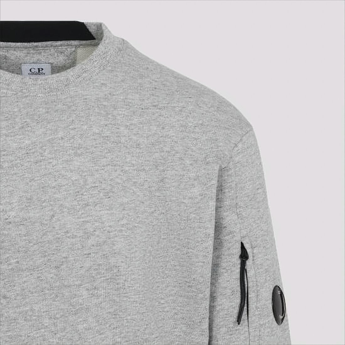 C.P. Company Heather Grey Long-Sleeve Crewneck Sweatshirt With Functional Details