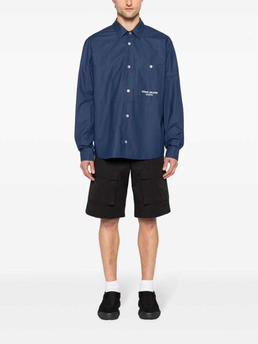 Stone Island Stripe-Detail Shirt Jacket