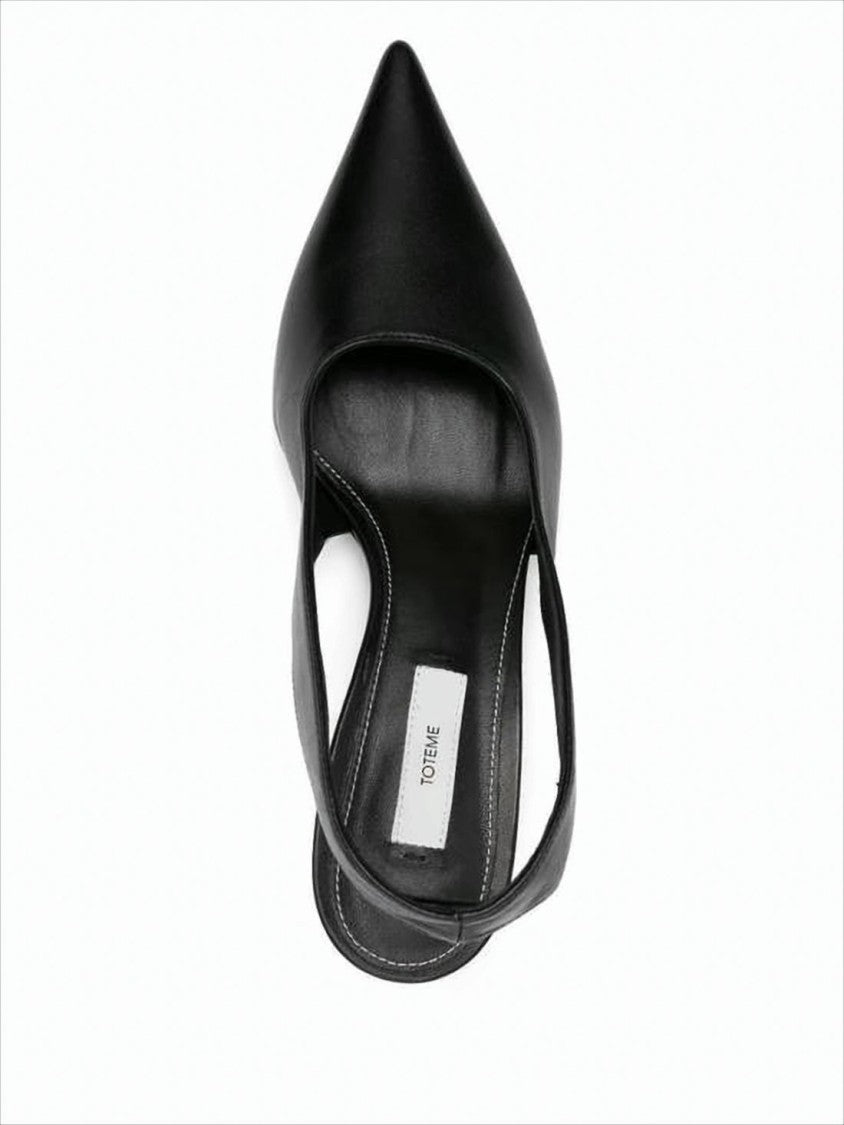 Totême Black Slingback Pumps With Pointed Toe