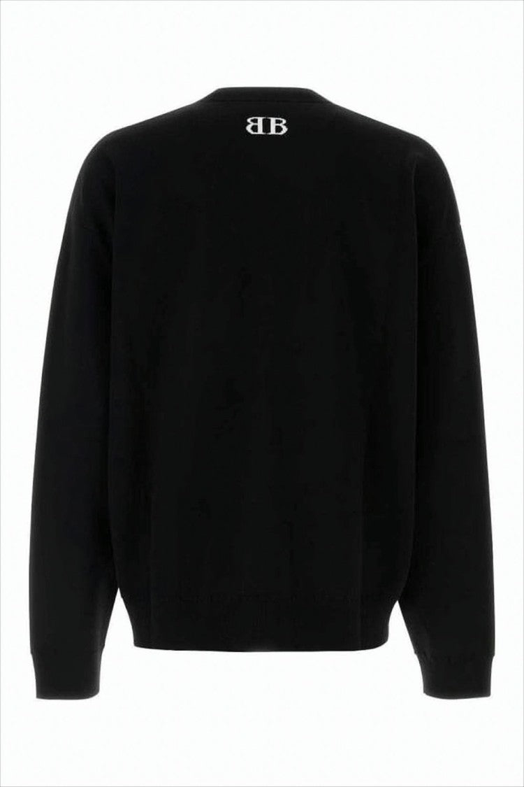 Balenciaga Relaxed Fit Long-Sleeve Pullover With Bold Logo Detail