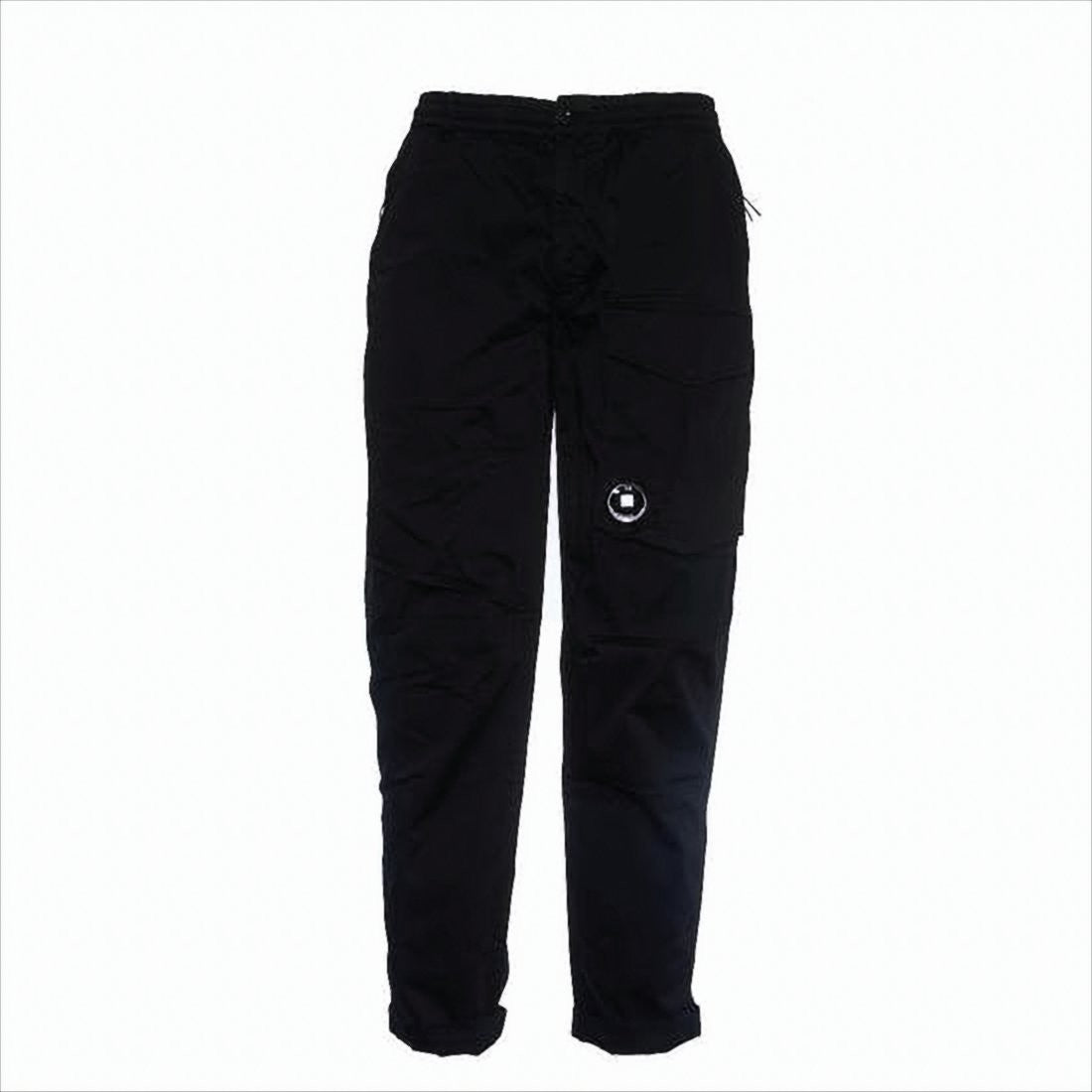C.P. Company Straight Fit Black Pants With Cargo Pocket