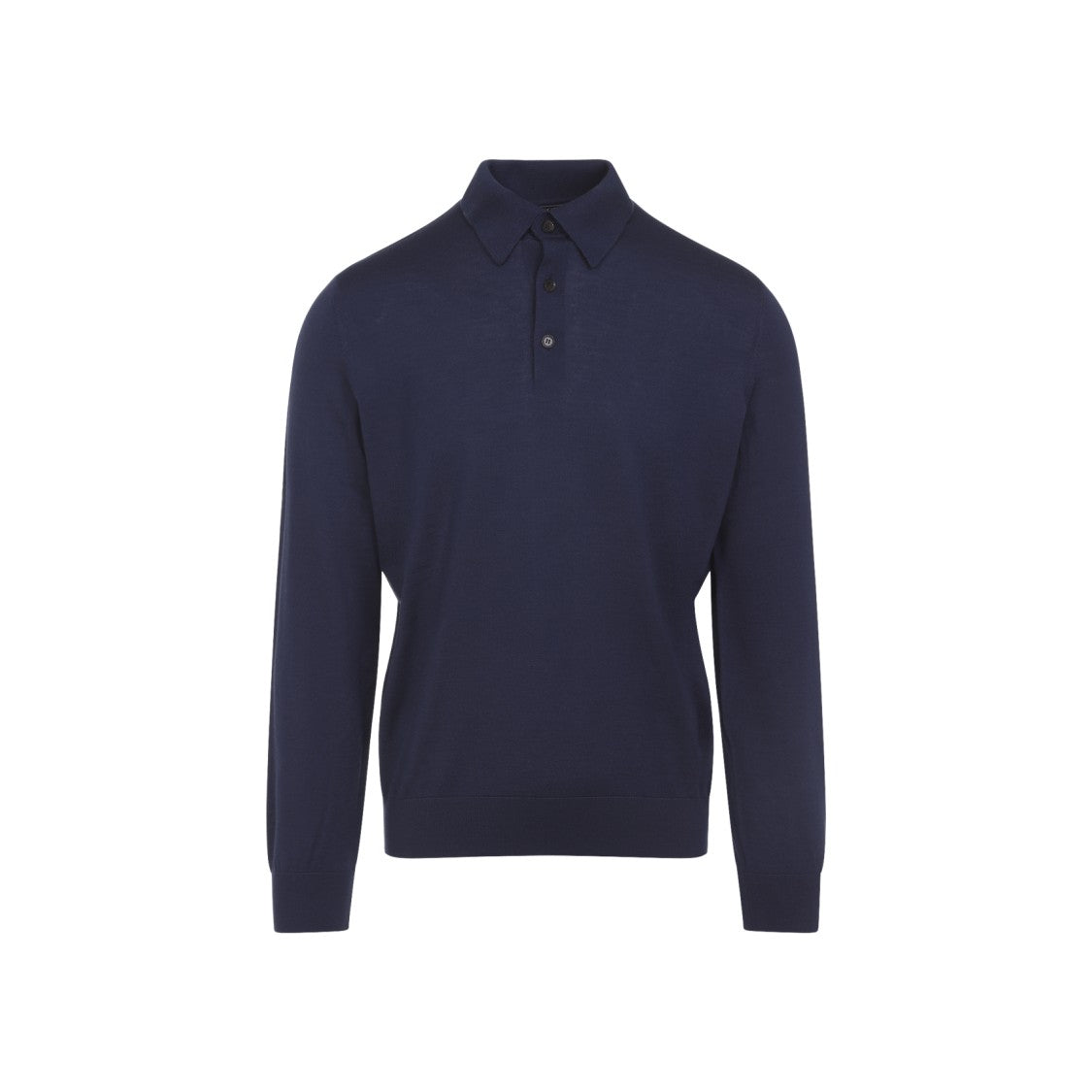 Zegna Long-Sleeve Polo Sweater With Classic Collar And Button Placket