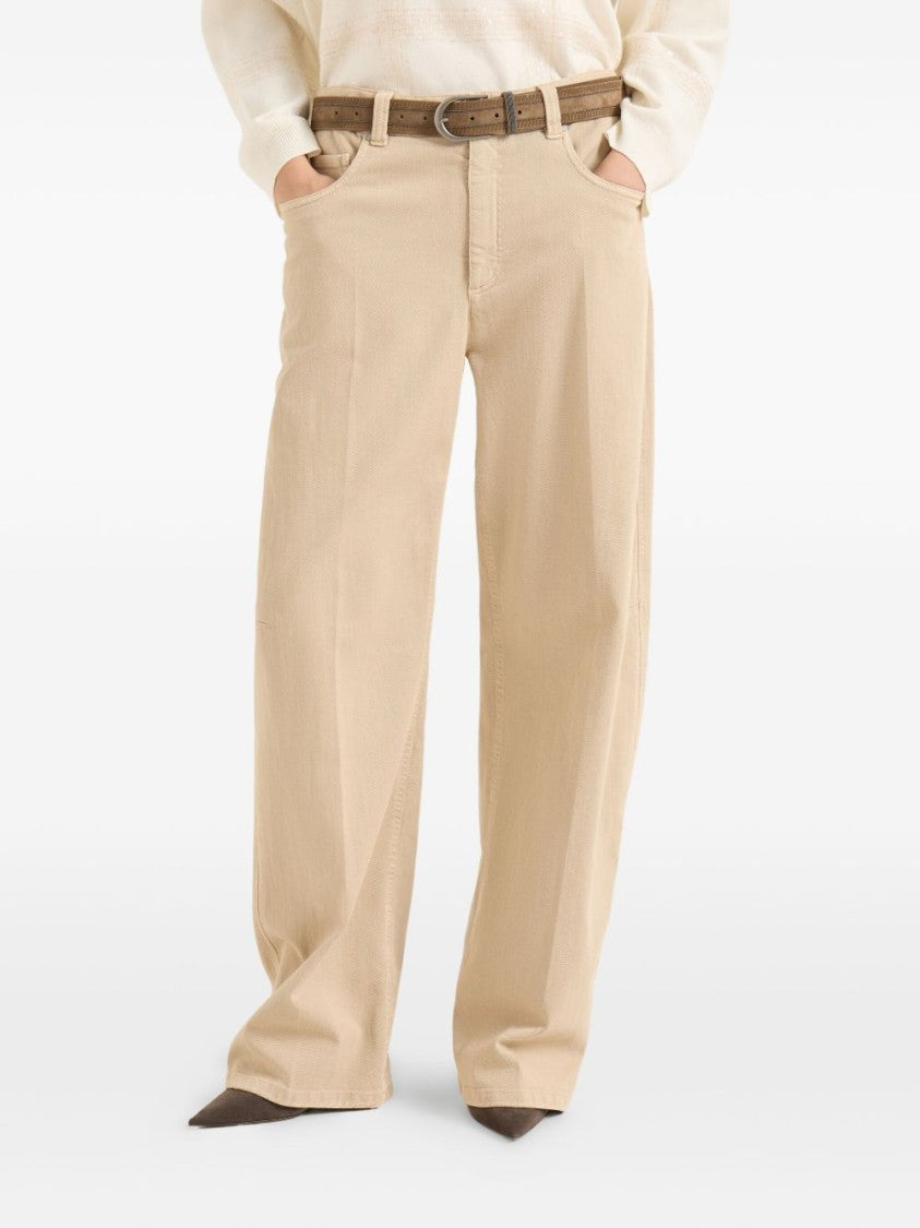 Brunello Cucinelli Wide-Leg Trousers With High Waist And Five-Pocket Styling