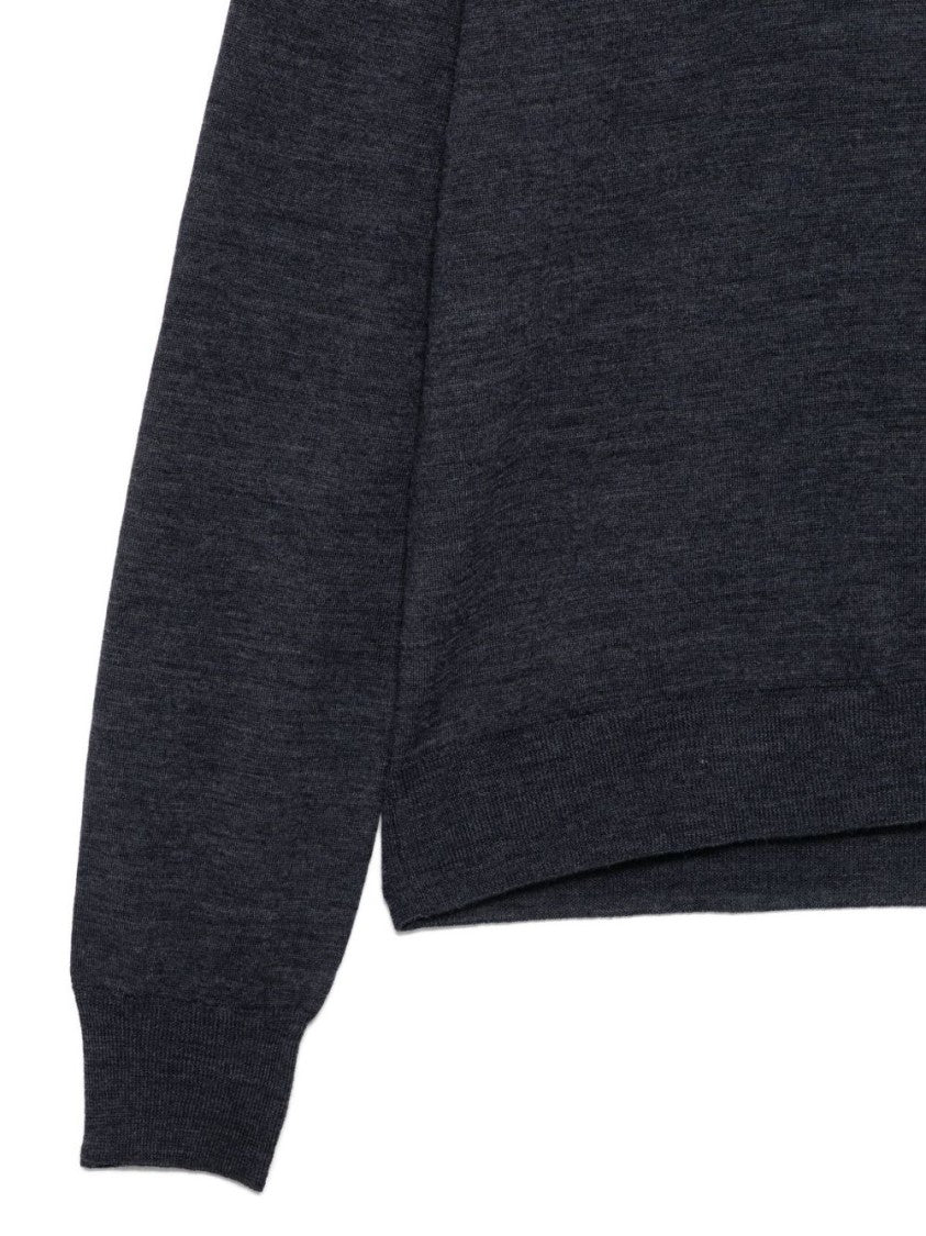 Maison Margiela High Turtleneck Dark Blue Wool Sweater