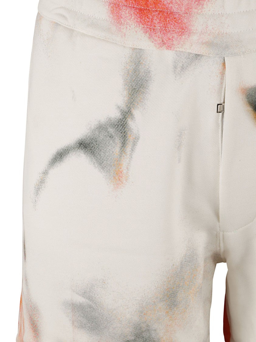 Alexander Mcqueen Abstract Print Cotton Shorts With Relaxed Fit