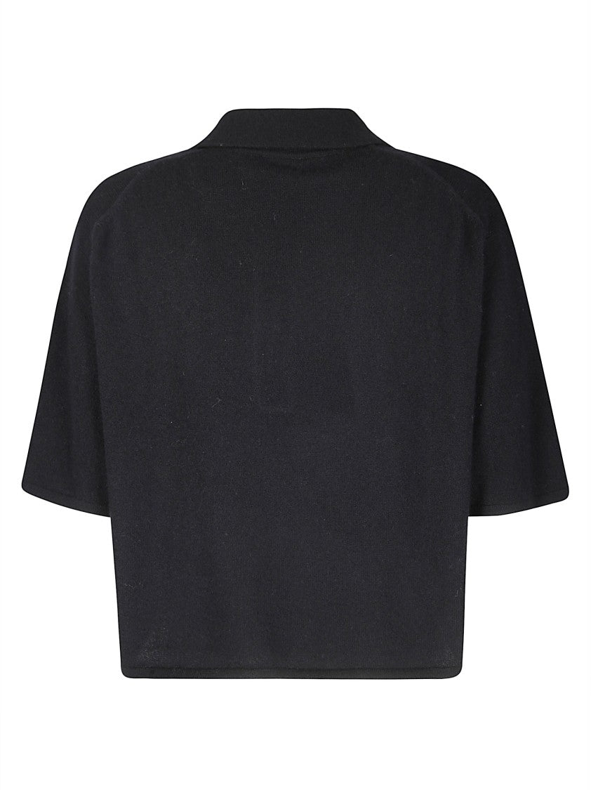 Lisa Yang Short-Fit Cashmere Top With V-Neckline And Classic Collar