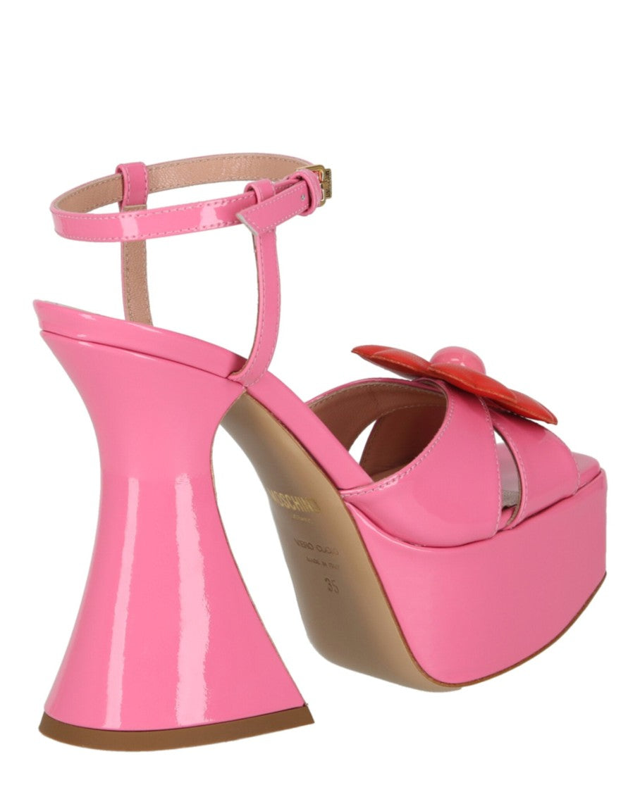Moschino Flower-Appliqué Platform Sandals