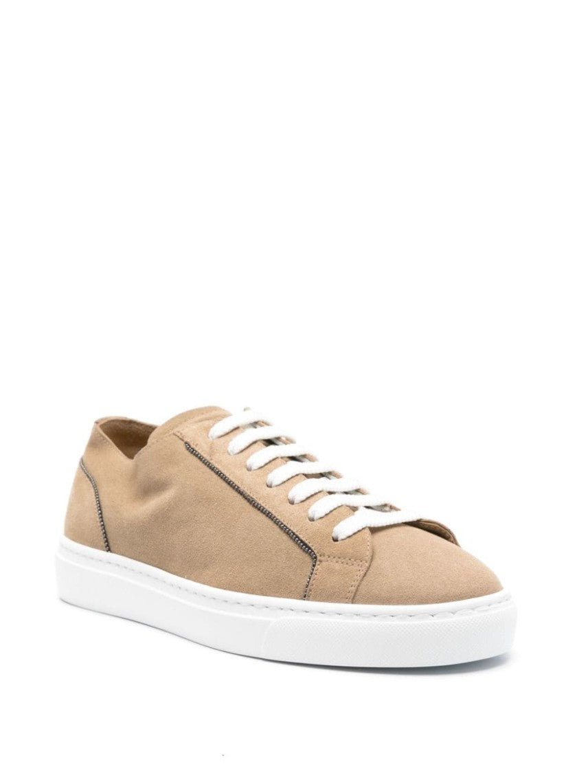 Doucal's Monili Chain-Detail Suede Sneakers