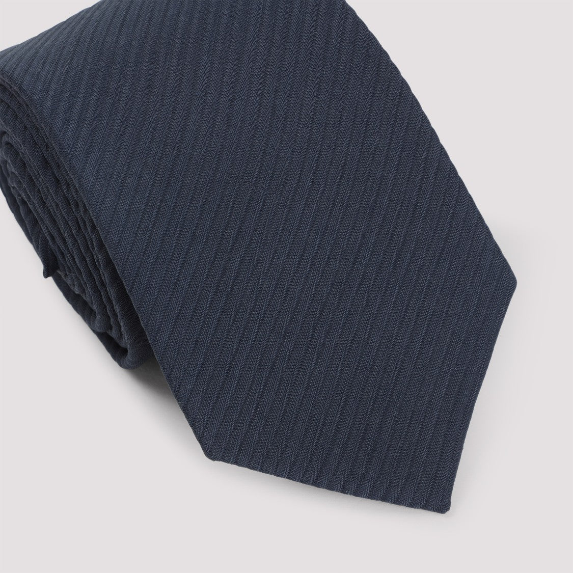 Giorgio Armani Diagonal Ribbed Viscose And Silk Tie
