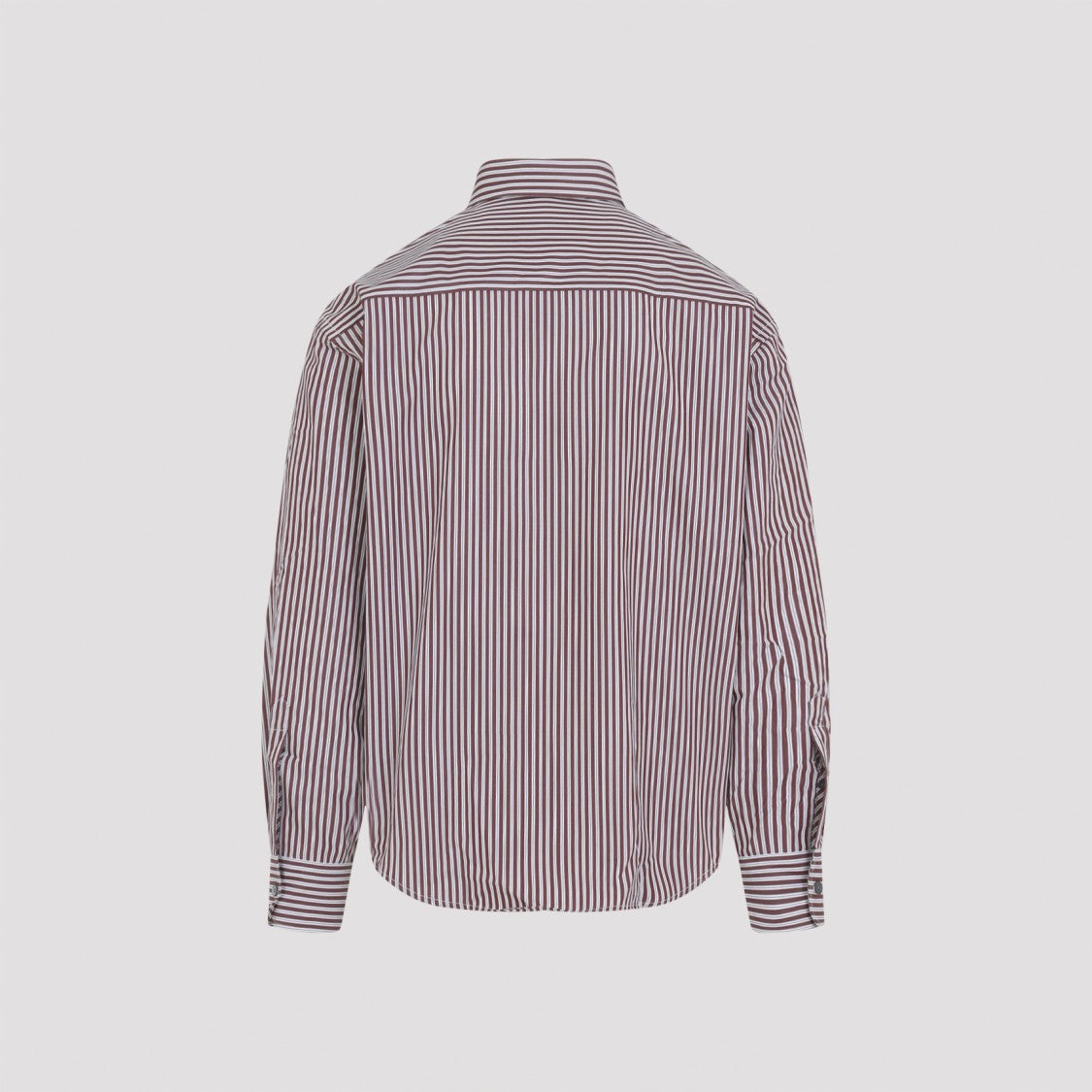 Ami Cherry Red Cotton Embossed Adc Boxy Shirt