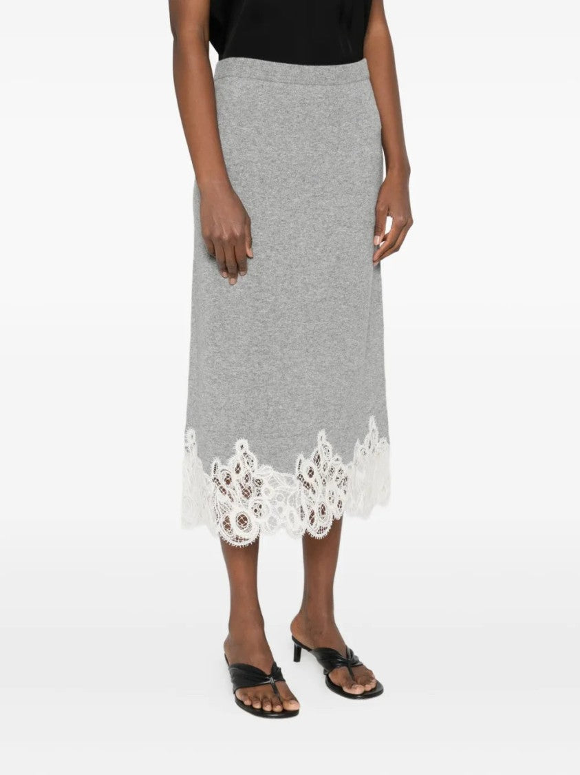 Fabiana Filippi Lace-Trimmed Pencil Skirt